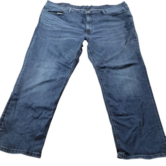 Levis 541 Jeans Mens 48x28.5 Tag 48x30 Blue Athletic Taper Fit Denim Dark Wash - Picture 1 of 7